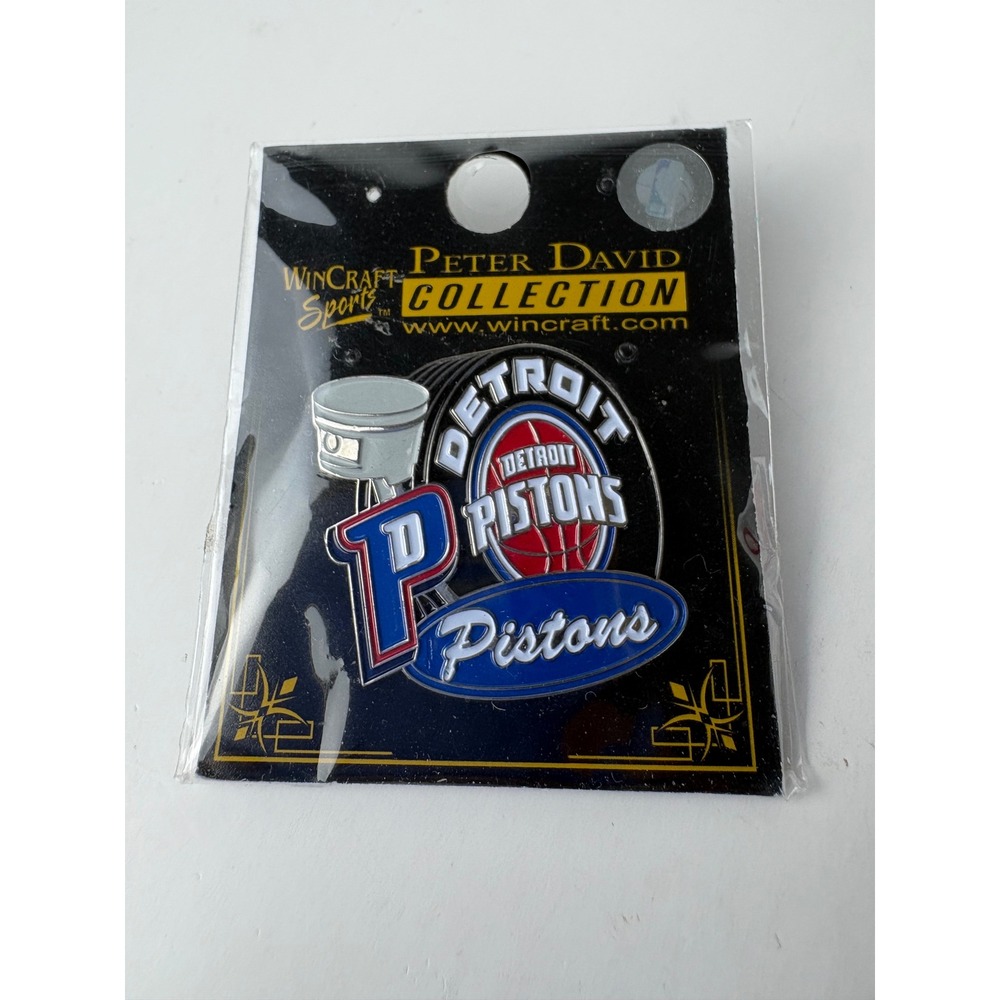 WinCraft Detroit Pistons NBA Enamel Lapel Pin Peter David Collection Blue Red